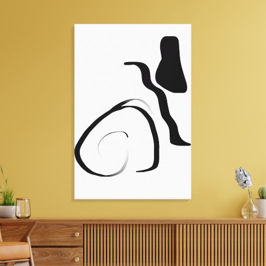 Centrifugecyclus: Abstract zwart-wit Canvas Afdruk (Insitu (Woonkamer))
