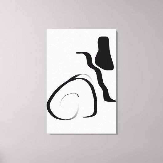 Centrifugecyclus: Abstract zwart-wit Canvas Afdruk (Voorkant)