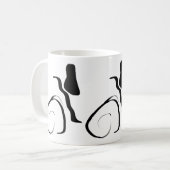 Centrifugecyclus: Abstract zwart-wit Koffiemok (Voorkant links)