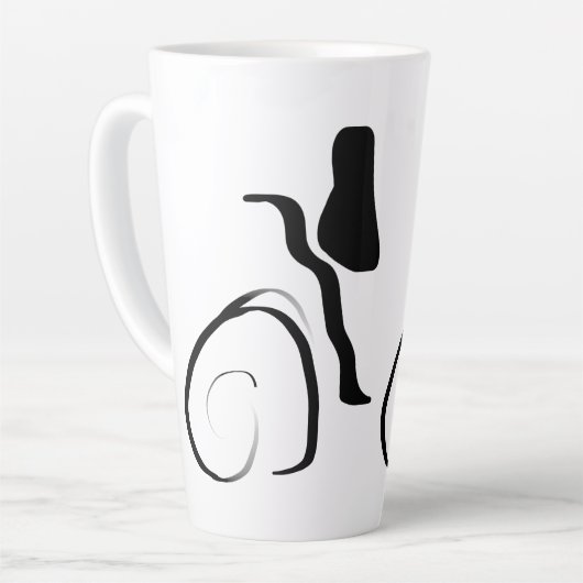 Centrifugecyclus: Abstract zwart-wit Latte Mok (Linkerhoek)