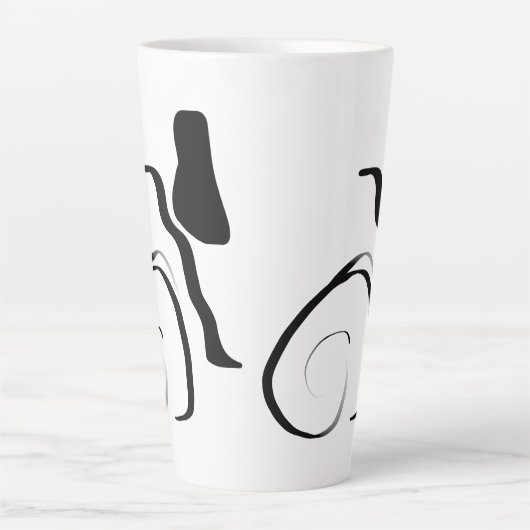 Centrifugecyclus: Abstract zwart-wit Latte Mok (Voorkant)