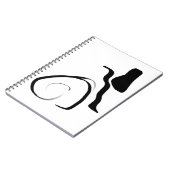 Centrifugecyclus: Abstract zwart-wit Notitieboek (Linkerzijde)