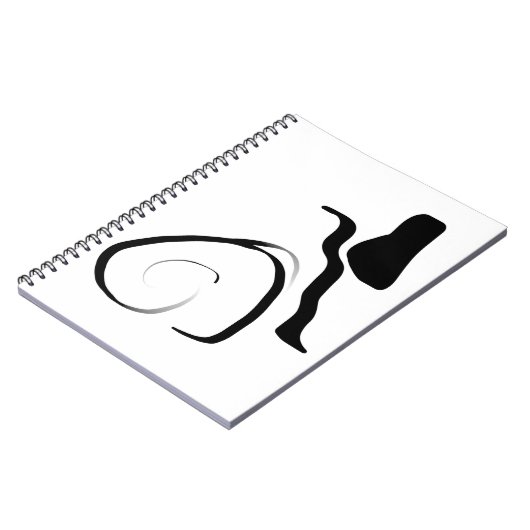 Centrifugecyclus: Abstract zwart-wit Notitieboek (Linkerzijde)