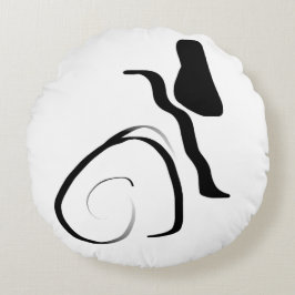 Centrifugecyclus: Abstract zwart-wit Rond Kussen