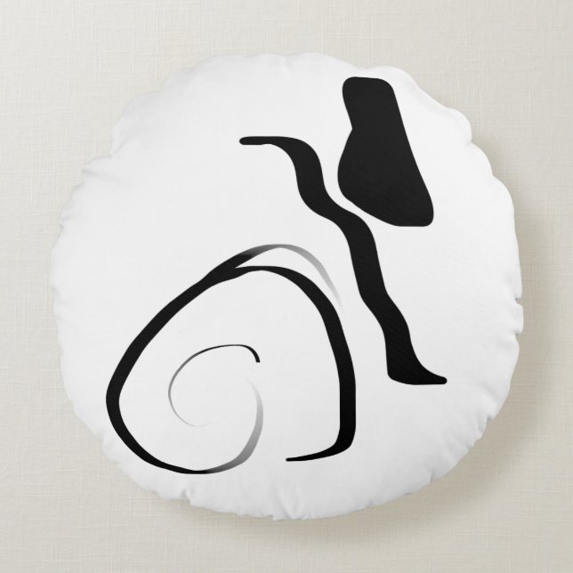 Centrifugecyclus: Abstract zwart-wit Rond Kussen (Voorkant)