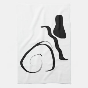 Centrifugecyclus: Abstract zwart-wit Theedoek