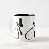 Centrifugecyclus: Abstract zwart-wit Tweekleurige Koffiemok (Voorkant links)