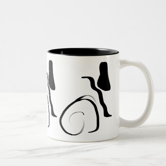 Centrifugecyclus: Abstract zwart-wit Tweekleurige Koffiemok (Rechts)