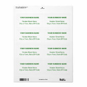 Centrigealigneerde tekst gebaseerd op groen verzen etiket (Full Sheet)