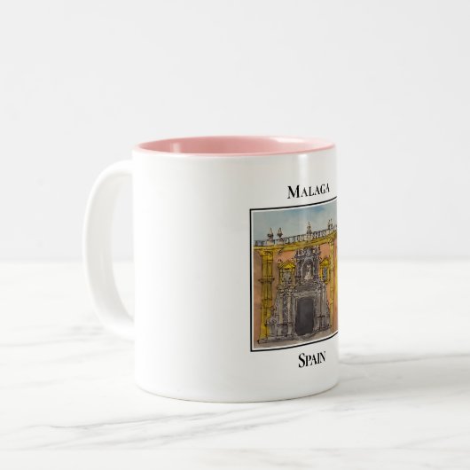 Centro Cultural Fundación Unicaja de Málaga, Spain Tweekleurige Koffiemok (Voorkant links)