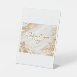 Centro de mesa ,con diseño Dorado Reclamebord Met Voetstuk