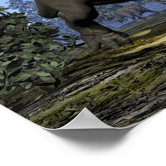 Centrosaurus dinosaurus die tussen de magnolia-boo poster (Hoek)