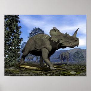 Centrosaurus dinosaurus die tussen de magnolia-boo poster