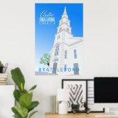 Centrum Congregationele Kerk Retro Poster (Thuiskantoor)