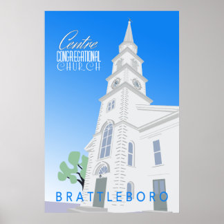 Centrum Congregationele Kerk Retro Poster