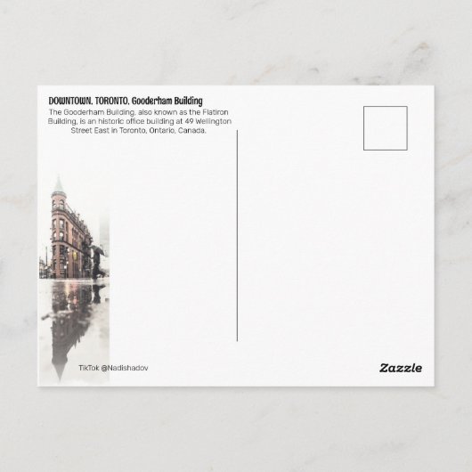 CENTRUM, TORONTO, Gooderham Building Briefkaart (Achterkant)