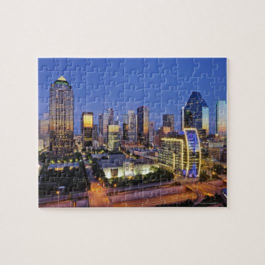 centrum van dallas skyline legpuzzel (Horizontaal)