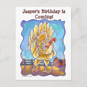 Centrum van de Chicken Party Aankondigingskaart