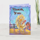 Centrum van de Chicken Party Bedankkaart (Voorkant)