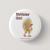 Centrum van de Chicken Party Ronde Button 3,2 Cm (Voorkant)