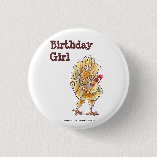 Centrum van de Chicken Party Ronde Button 3,2 Cm (Voorkant)