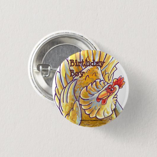 Centrum van de Chicken Party Ronde Button 3,2 Cm (Voorkant /achterkant)