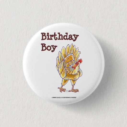 Centrum van de Chicken Party Ronde Button 3,2 Cm (Voorkant)