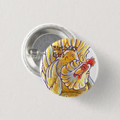 Centrum van de Chicken Party Ronde Button 3,2 Cm (Voorkant /achterkant)