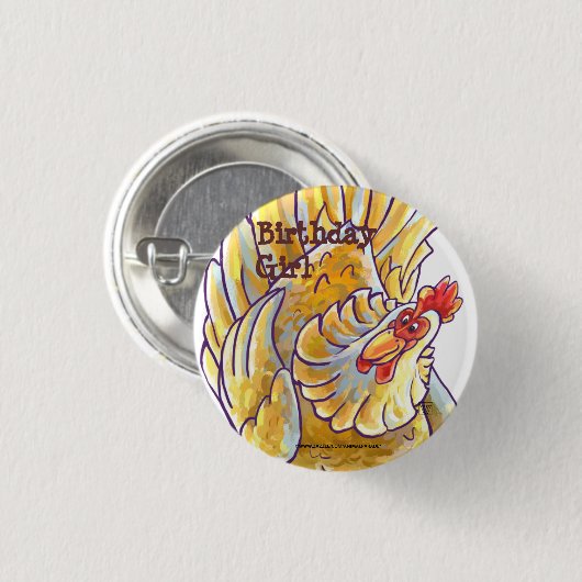 Centrum van de Chicken Party Ronde Button 3,2 Cm (Voorkant /achterkant)