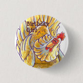 Centrum van de Chicken Party Ronde Button 3,2 Cm (Voorkant)
