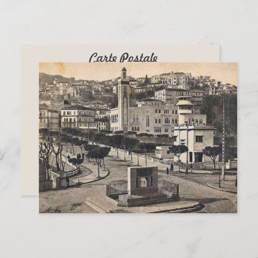 centrum van de stad  Algerije Philippeville, 1912 Briefkaart (Voorkant / Achterkant)