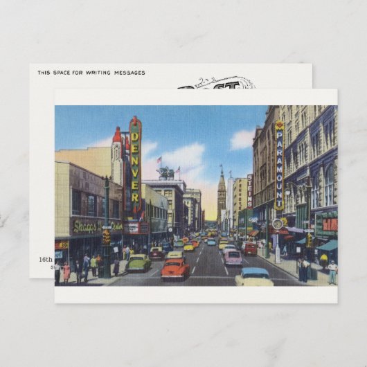  centrum van Denver Briefkaart - herdruk (Voorkant / Achterkant)