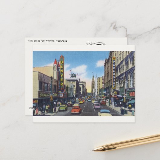  centrum van Denver Briefkaart - herdruk (Voorkant / Achterkant in situ)