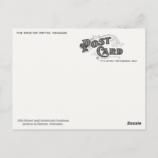  centrum van Denver Briefkaart - herdruk (Achterkant)