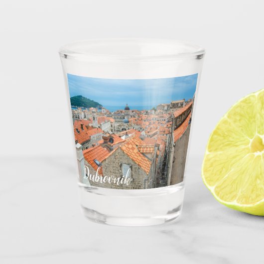 centrum van Dubrovnik Shot Glas (Voorkant)