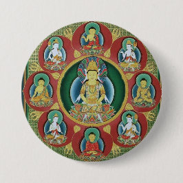 centrum van een Taizokai Mandala Ronde Button 7,6 Cm