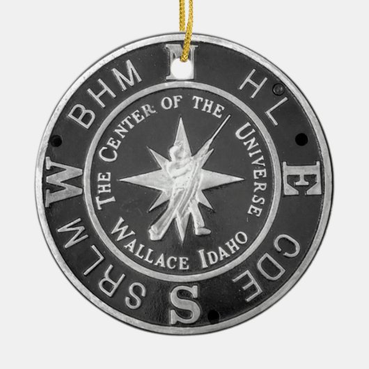centrum van het universum in Wallace Idaho Keramisch Ornament (Voorkant)