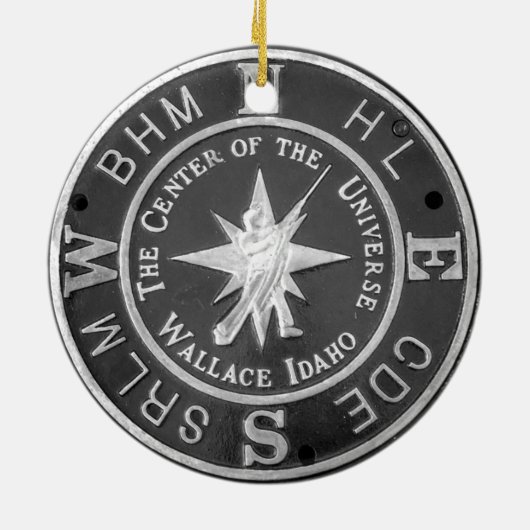 centrum van het universum in Wallace Idaho Keramisch Ornament (Achterkant)