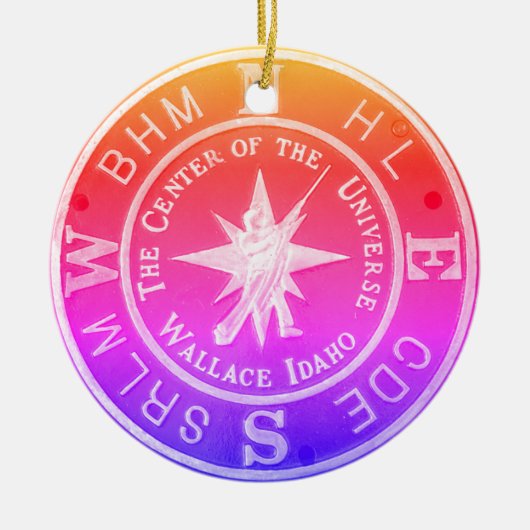 centrum van het universum in Wallace Idaho V2 Keramisch Ornament (Voorkant)