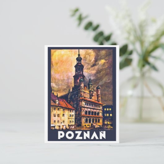 centrum van Poznan Briefkaart (Staand voorkant)