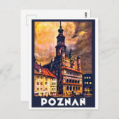centrum van Poznan Briefkaart (Voorkant / Achterkant)