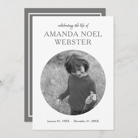 centrumcirkel foto memorial programmakaart (Voorkant / Achterkant)