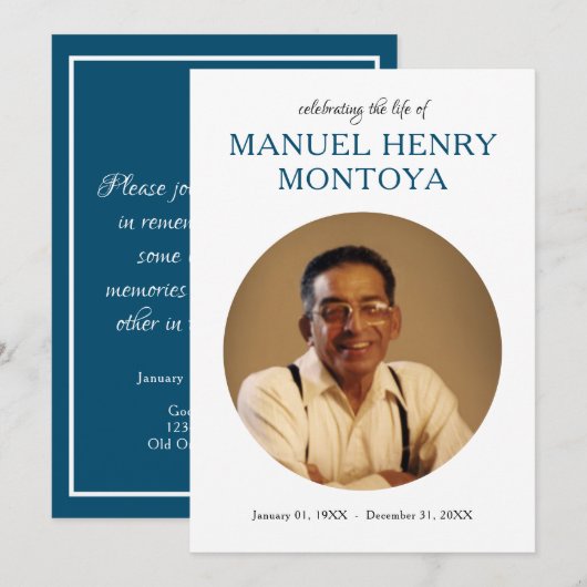 centrumcirkel foto memorial programmakaart (Voorkant / Achterkant)