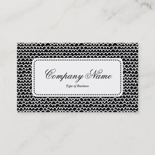 Centrumlabel v5 - Wavy - Wit op zwart Visitekaartje (Voorkant)