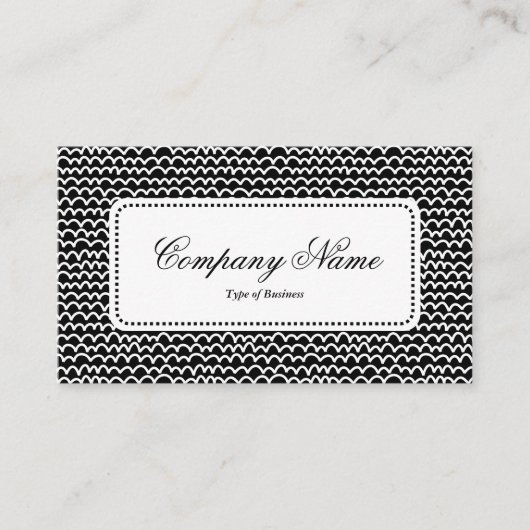 Centrumlabel v5 - Wavy - Wit op zwart Visitekaartje (Voorkant)