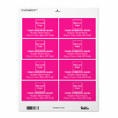 Centrumnitlijning Bedrijfs Roze Verzendlabel (Full Sheet)