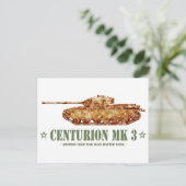 Centurion MK 3 Tank Britse MBT van de Koude Oorlog Briefkaart (Staand voorkant)