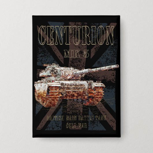 Centurion MK 5 MBT. Britse Main Battle Tank Button (Voorkant)