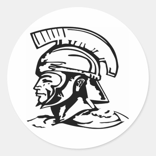 Centurion Spartan Roman Ronde Sticker (Voorkant)