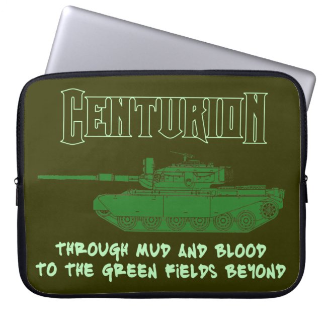 Centuronetank met klassiek motto. laptop sleeve (Voorkant)